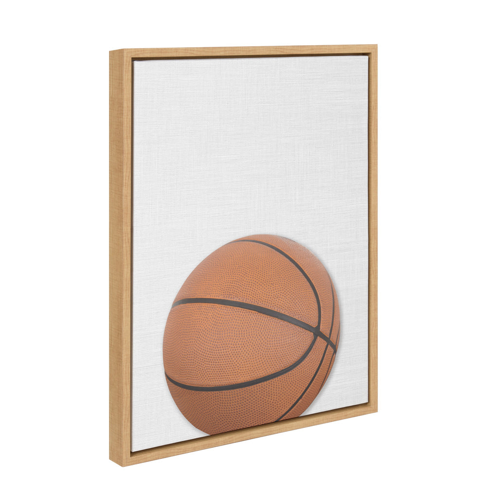 Sylvie Color Basketball Portrait Framed Canvas, Natural 18x24