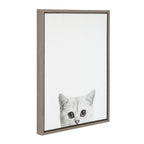 Sylvie Kitty Framed Canvas by Simon Te of Tai Prints