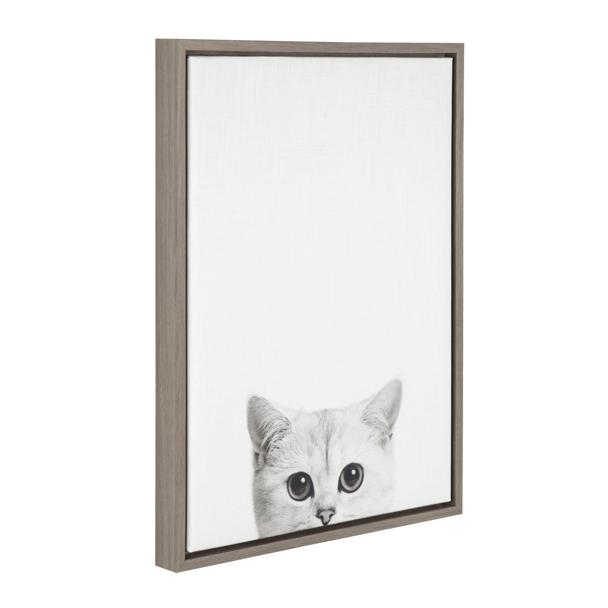 Sylvie Kitty Framed Canvas by Simon Te of Tai Prints