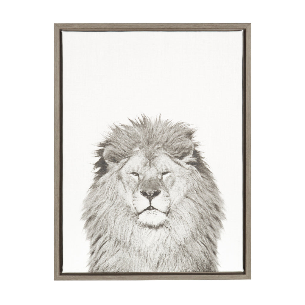 Sylvie Lion Framed Canvas by Simon Te Tai