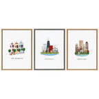 Sylvie Chicago Skyline Illustration Framed Canvas by Maja Tomljanovic