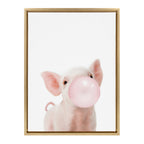 Sylvie Bubble Gum Piglet Framed Canvas by Amy Peterson Art Studio