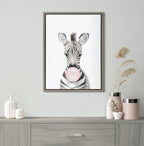 Sylvie Bubble Gum Zebra Framed Canvas by Amy Peterson Art Studio