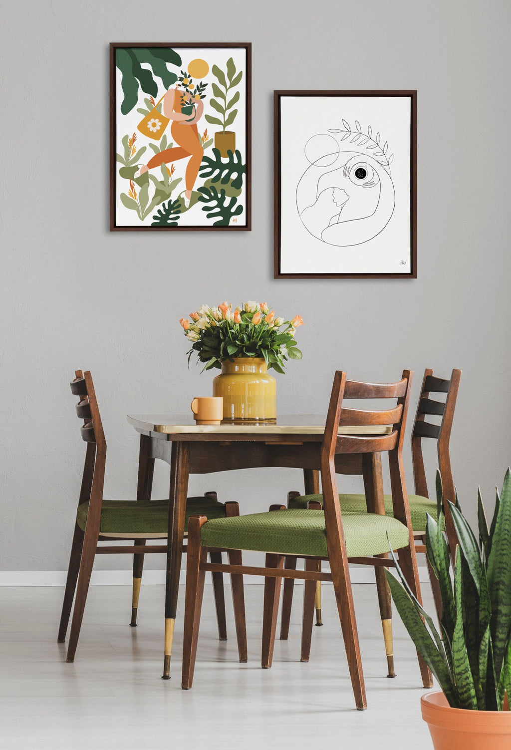 Sylvie Morning Coffee Hug Framed Canvas by Maggie Stephenson