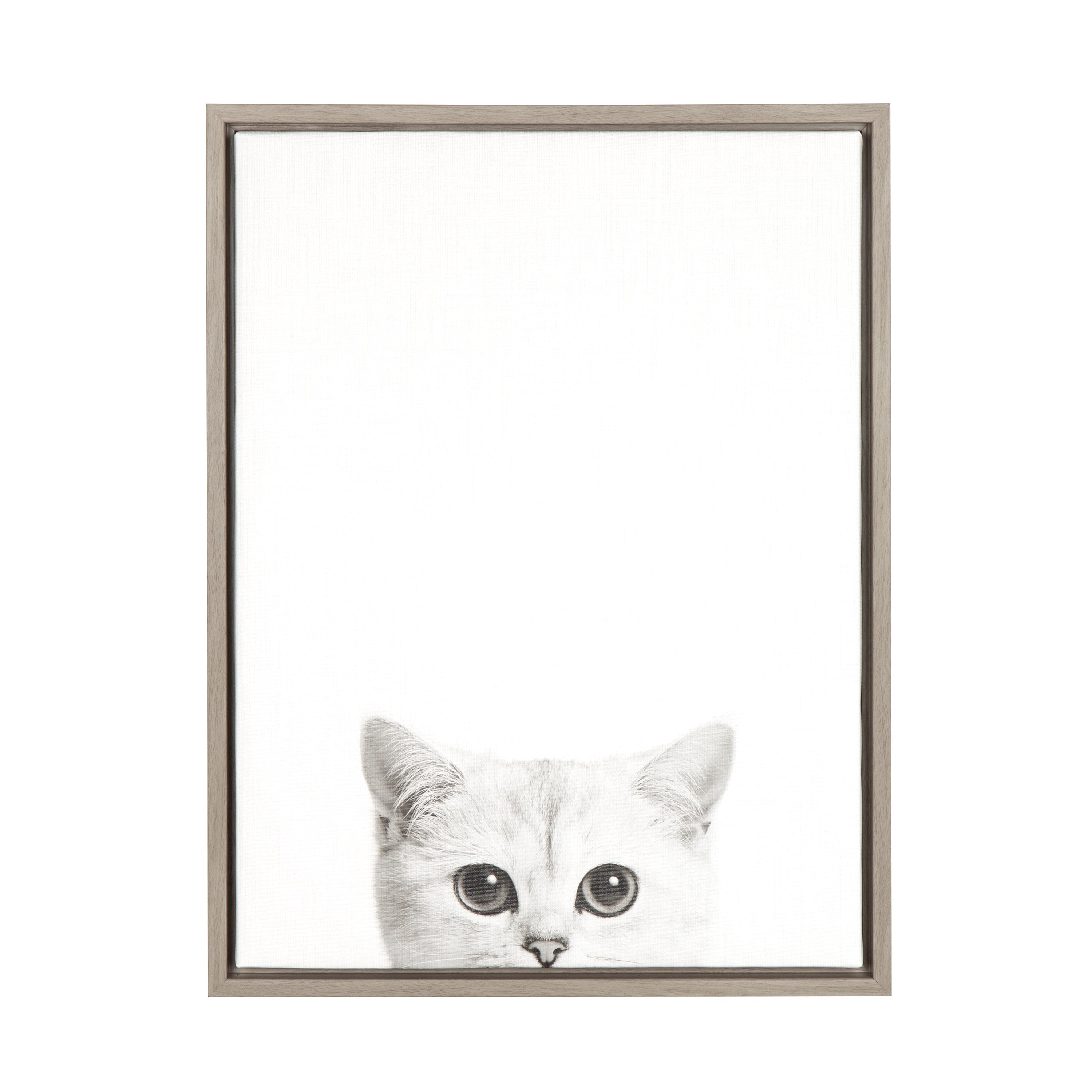 Sylvie Kitty Framed Canvas by Simon Te of Tai Prints