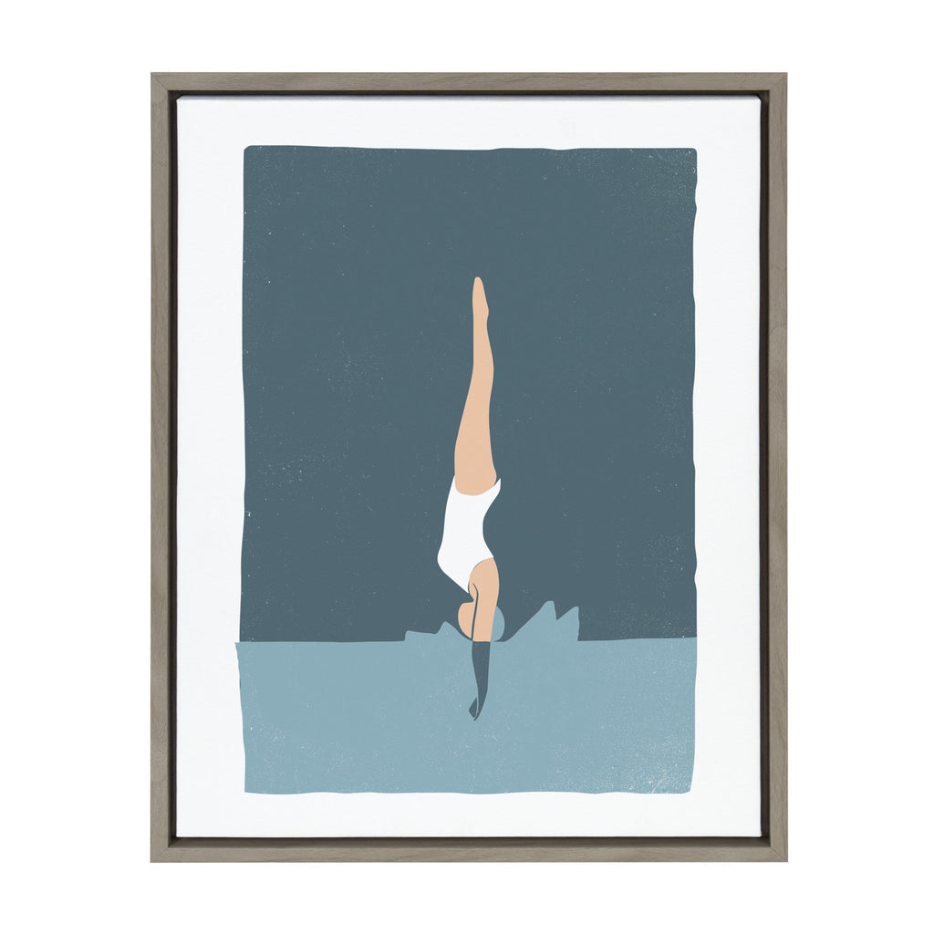 Sylvie Splash Framed Canvas by Rocket Jack