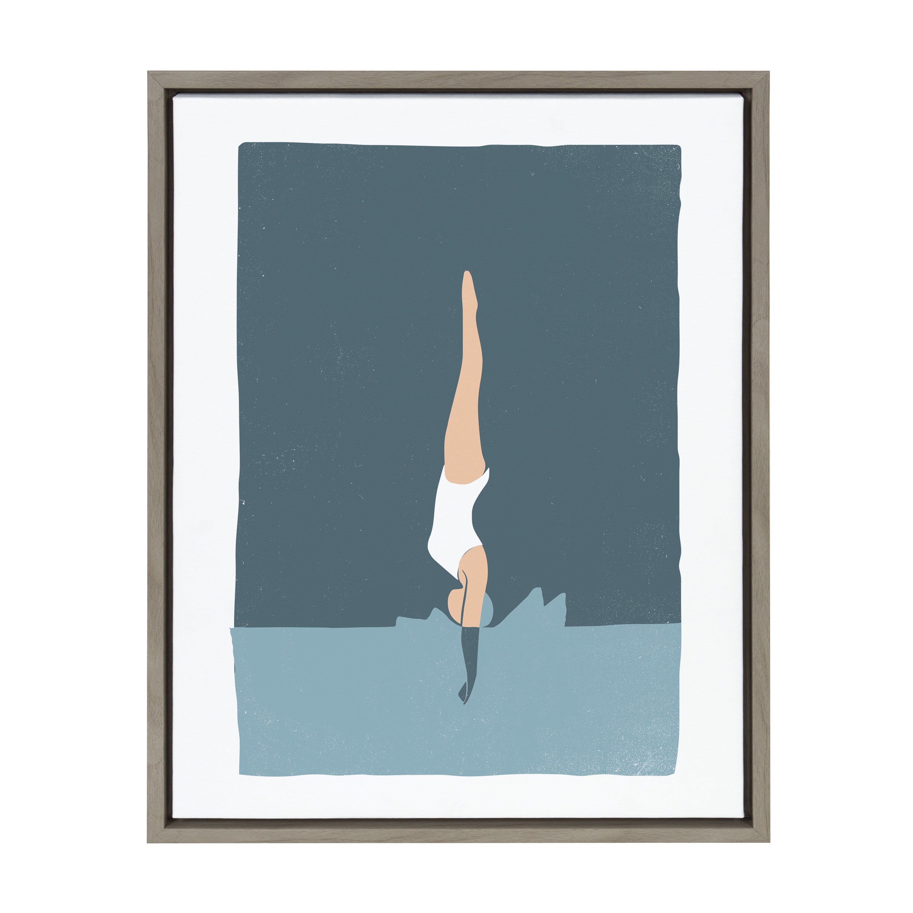 Sylvie Splash Framed Canvas by Rocket Jack