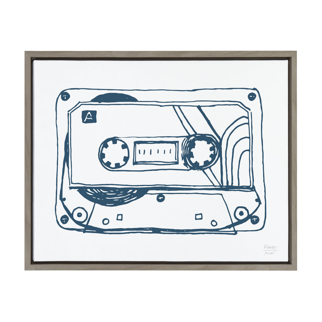 Sylvie Cassette Illustration Framed Canvas by Statement Goods