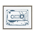 Sylvie Cassette Illustration Framed Canvas by Statement Goods