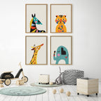 Sylvie Mid Century Modern Baby Tiger Framed Canvas by Rachel Lee of My Dream Wall