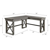 Acme Talmar Wooden Writing Desk with Lift Top in Weathered Gray