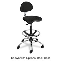 Safco 6660Bl Sitstar Industrial Polyurethane Stool With Chrome Base & Foot Ring,Heavy-Duty Design, 250Lb Limit, & 34 Seat Height, Black