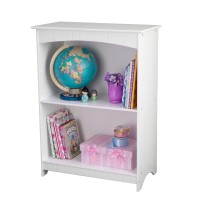 Kidkraft Nantucket Childrens Wooden 2-Shelf Bookcase With Wainscoting Detail - White, Gift For Ages 3+