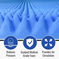 Dmi Foam Mattress Topper, Egg Crate Foam Pad, Mattress Pad And Bed Topper For Support, Air Circulation, Pressure Relief And Weight Distribution, Hospital Size Mattress, 33 X 72 X 4, Blue