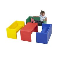 Childrens Factory Adapta-Bench, Cf910-029 Blue, Kids Flexible Seating, Classroom, Preschool And Daycare Furniture, Indoor Or Outdoor Toddler Chairs