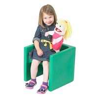 Childrens Factory, Cf910-011, Cube Chair, Green, Kids Flexible Seating Classroom Furniture, Toddler Playroom, Daycare Or Preschool Reading Nook Chair