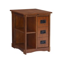 Powell Furniture Mission Oak Powell Magazine Cabinet Table, 225L X 18125W X 24H