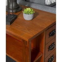 Powell Furniture Mission Oak Powell Magazine Cabinet Table, 225L X 18125W X 24H