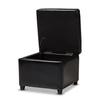 Baxton Studio Omy-162-J023-Black Storage-Ottomans, 18Lx18Wx15H, Raven Black