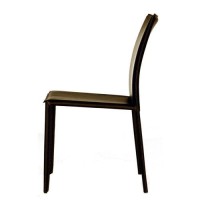 Baxton Studio Leather Dining Chair, Espresso Brown