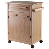 Winsome Wood Single Drawer Kitchen Cabinet Storage Cart, Natural