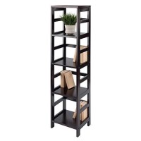 Winsome 4 Tier Wood Leo Model Name Shelving, Small, Espresso