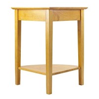 Winsome Wood Corner Desk With Shelf, Honey