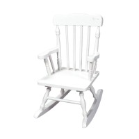 Gift Mark Childs Rocking Chairs - Classic Hand-Made Wooden Rockers For Boys And Girls - Vintage Style Colonial Kid'S Seats - Childrens Furniture Rocker (White)