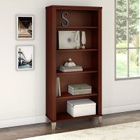 Bush Furniture Tall 5 Shelf Bookcase, Hansen Cherry, 30W X 13D X 65H