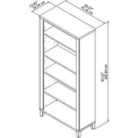 Bush Furniture Tall 5 Shelf Bookcase, Hansen Cherry, 30W X 13D X 65H