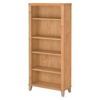 Bush Furniture Tall 5 Shelf Bookcase, Maple Cross