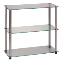 Convenience Concepts Designs2Go Classic Glass 3 Shelf Bookshelf, Glass