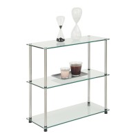 Convenience Concepts Designs2Go Classic Glass 3 Shelf Bookshelf, Glass