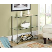 Convenience Concepts Designs2Go Classic Glass 3 Shelf Bookshelf, Glass