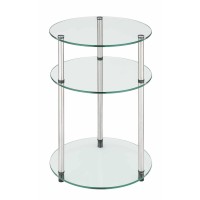 Convenience Concepts Designs2Go Classic Glass 3 Tier Round Table, Glass