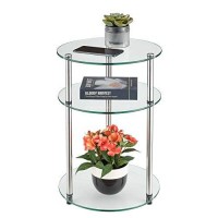 Convenience Concepts Designs2Go Classic Glass 3 Tier Round Table, Glass
