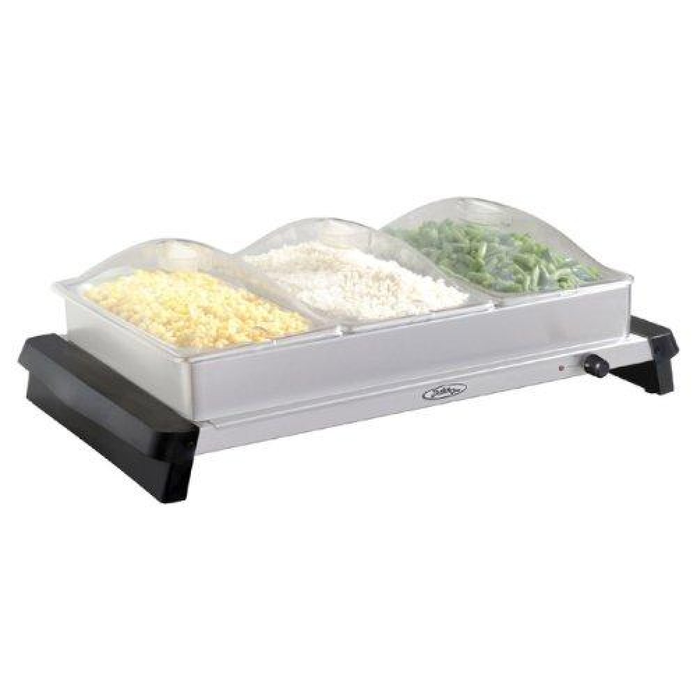 Broil King Tbs-3Sp Triple Buffet Server With Clear Polycarbonate Lids