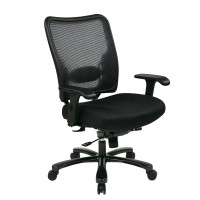Space Seating 75 Series Air Grid Big And Tall Deluxe Ergonomic Office Chair With Thick Padded Seat And 400 Lb Limit, Black