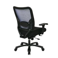 Space Seating 75 Series Air Grid Big And Tall Deluxe Ergonomic Office Chair With Thick Padded Seat And 400 Lb Limit, Black