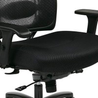 Space Seating 75 Series Air Grid Big And Tall Deluxe Ergonomic Office Chair With Thick Padded Seat And 400 Lb Limit, Black