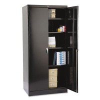 Steel 78 High Storage Cabinet With Locking Swing-Out Doors, 36W X 24D, Black (Tnn100158)