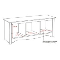 Prepac Monterey 3-Cubbie Bench, White