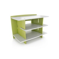 Legara Kids Furniture Frog Series Collection, No Tools Assembly Gaming Center Stand, Lime Green And White