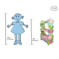 Fantasy Fields - Little Toddler Girl Shelves Wooden Bookshelf, Childrens Book Shelf Organizer With Baby Bookshelf And Toy Storage Drawers, Magic Garden Kids Wooden - Multicolor