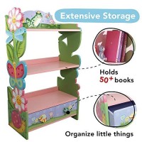 Fantasy Fields - Little Toddler Girl Shelves Wooden Bookshelf, Childrens Book Shelf Organizer With Baby Bookshelf And Toy Storage Drawers, Magic Garden Kids Wooden - Multicolor
