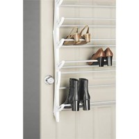 Whitmor Over The Door Shoe Rack, Fold-Up Non-Slip Bars, 36 Pair, White