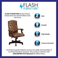 Flash Furniture Bomber Brown Classic Executive Swivel Office Chair With Arms