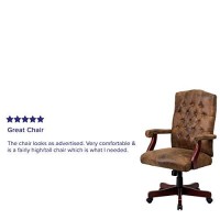 Flash Furniture Bomber Brown Classic Executive Swivel Office Chair With Arms