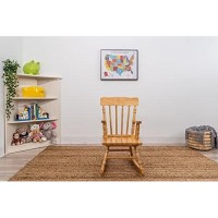 Gift Mark Childs Rocking Chairs - Classic Hand-Made Wooden Rockers For Boys And Girls - Vintage Style Colonial Kids Seats - Childrens Furniture Rocker (Natural Wood)