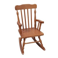 Gift Mark Childs Rocking Chairs - Classic Hand-Made Wooden Rockers For Boys And Girls - Vintage Style Colonial Kids Seats - Childrens Furniture Rocker (Honey Wood)
